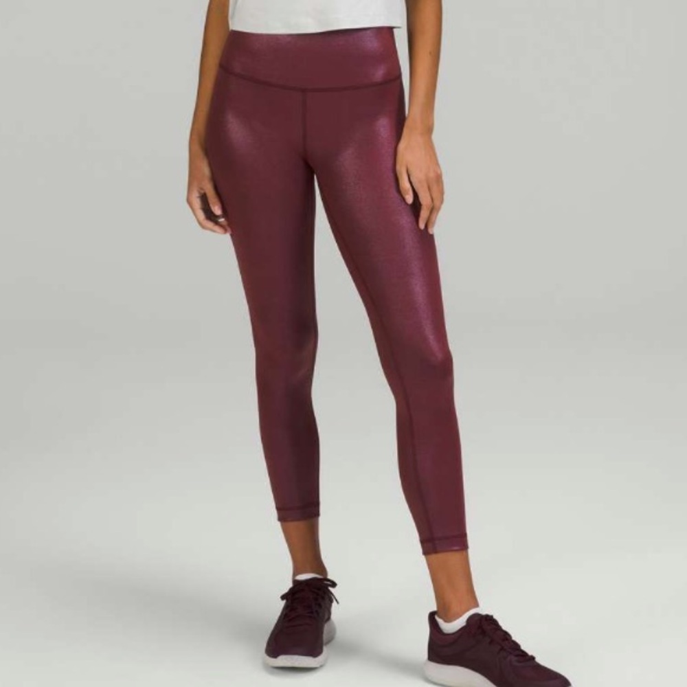 Lululemon Wunder Train High Rise Tight Leggings Foil